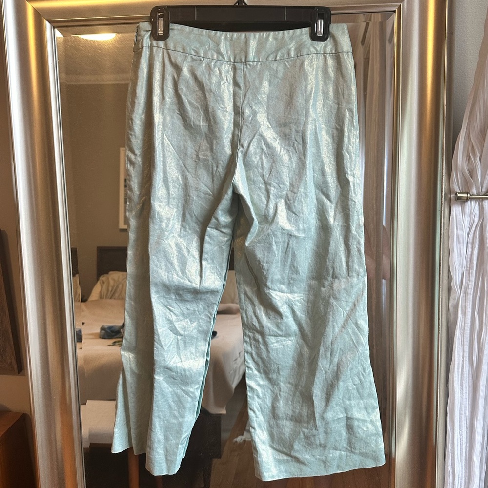 Nicole Miller shimmery light teal pants size .4